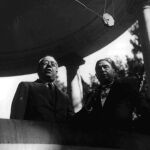 Manuel Azaña, en una visita a Cataluña tras las elecciones municipales de 1934
