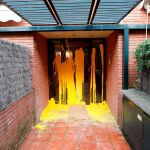 Imagen de la casa del juez Llarena tras un ataque de los independentistas.