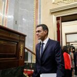 El presidente del Gobierno, Pedro Sánchez, a su llegada al Congreso de los Diputados / Foto: Jesús G. Feria