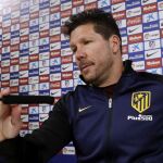 El entrenador del Atlético de Madrid, el argentino Diego Pablo Simeone