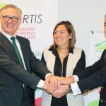 Félix Moracho, Mauricio García de Quevedo y Milagros Marcos