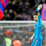 Keylor Navas, en su despedida del Camp Nou en el encuentro de ida