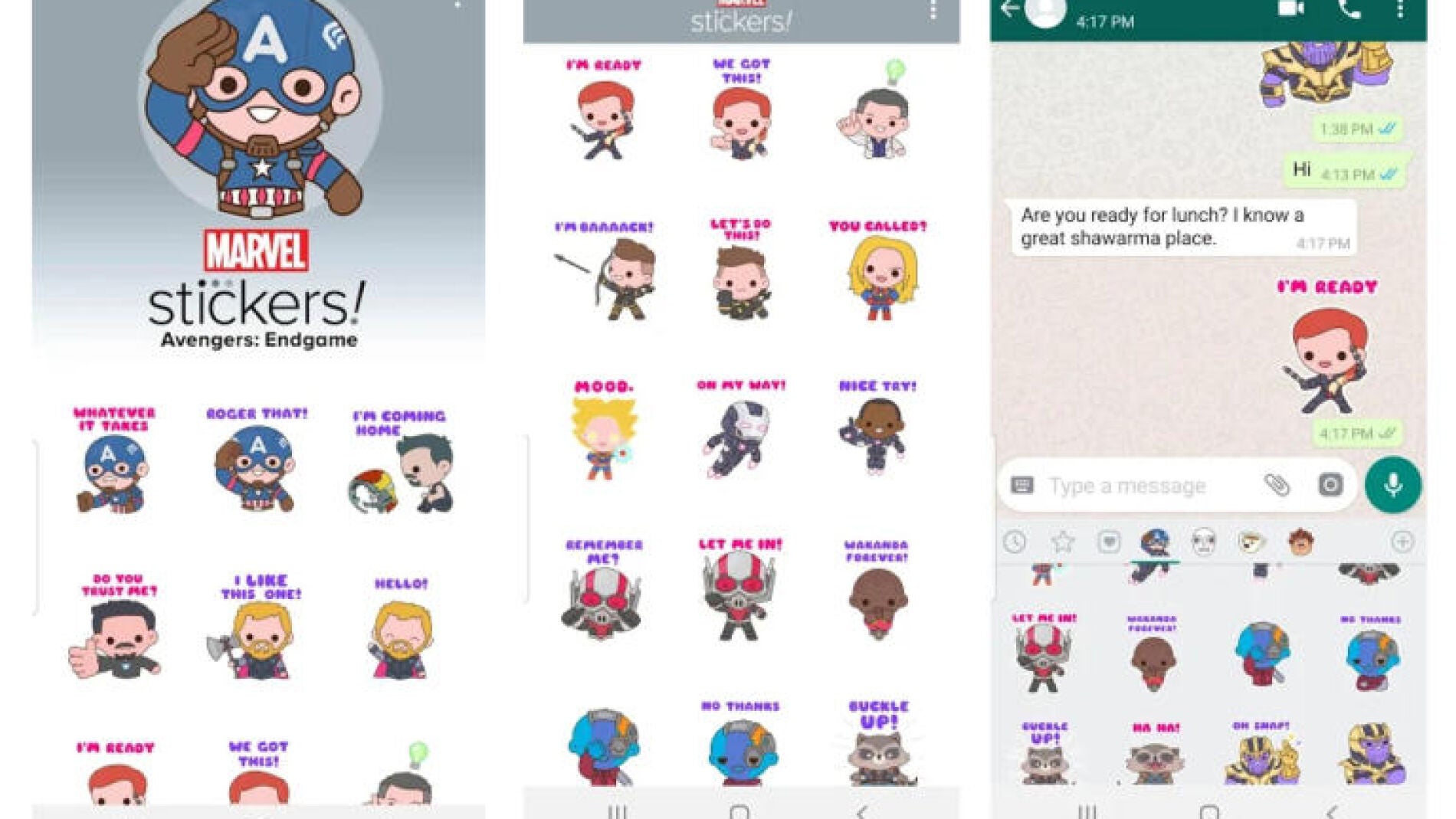 Consigue los stickers de Vengadores: Endgame con esta app