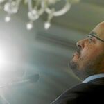 El líder del PP, Alejandro Fernández, ayer en el desayuno de Nueva Economía Fórum