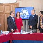 Silvia Clemente preside en el Palacio de los Condes de Gómara de Soria la reunión de la Mesa de las Cortes