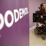Pablo Echenique durante la rueda de prensa que ha ofrecido tras la reunión de la dirección del partido