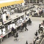Imagen del Centro de Control de Prestwick, en Escocia, en el que Indra ha implantado su sistema iTEC