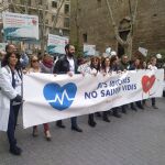 Manifestación de Mos Movem, por una sanidad sin fronteras lingüísticas, el pasado febrero