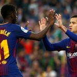 Dembelé y Coutinho, durante un partido con el Barça / Efe