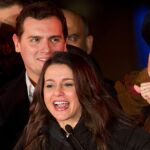 Albert Rivera e Inés Arrimadas celebran su triunfo hoy tras las elecciones catalanas.