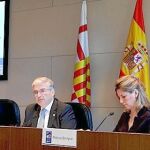 El presidente del BMP, Jordi Cornet, junto a la nueva directora general, Blanca Sorigué