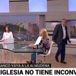 Momento en que Antonio Martín Beaumont abandona en directo el plató de Telemadrid