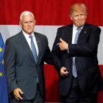 Donald Trump junto a Mike Pence, quien será su candidato a vicepresidente en las próximas elecciones.