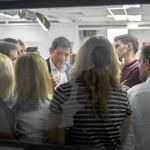 El presidente de la gestora del PSOE, Javier Fernández, ayer