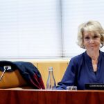 La expresidenta de la Comunidad de Madrid, Esperanza Aguirre, durante su comparecencia en la comisión de corrupción de la Asamblea de Madrid