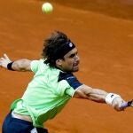 David Ferrer, durante un partido en el Mutua Madrid Open