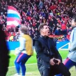 Simeone tras la el gol ante la Juventus