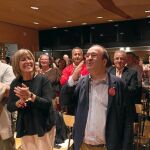 Iceta, ayer en un acto con militantes en Hospitalet de Llobregat