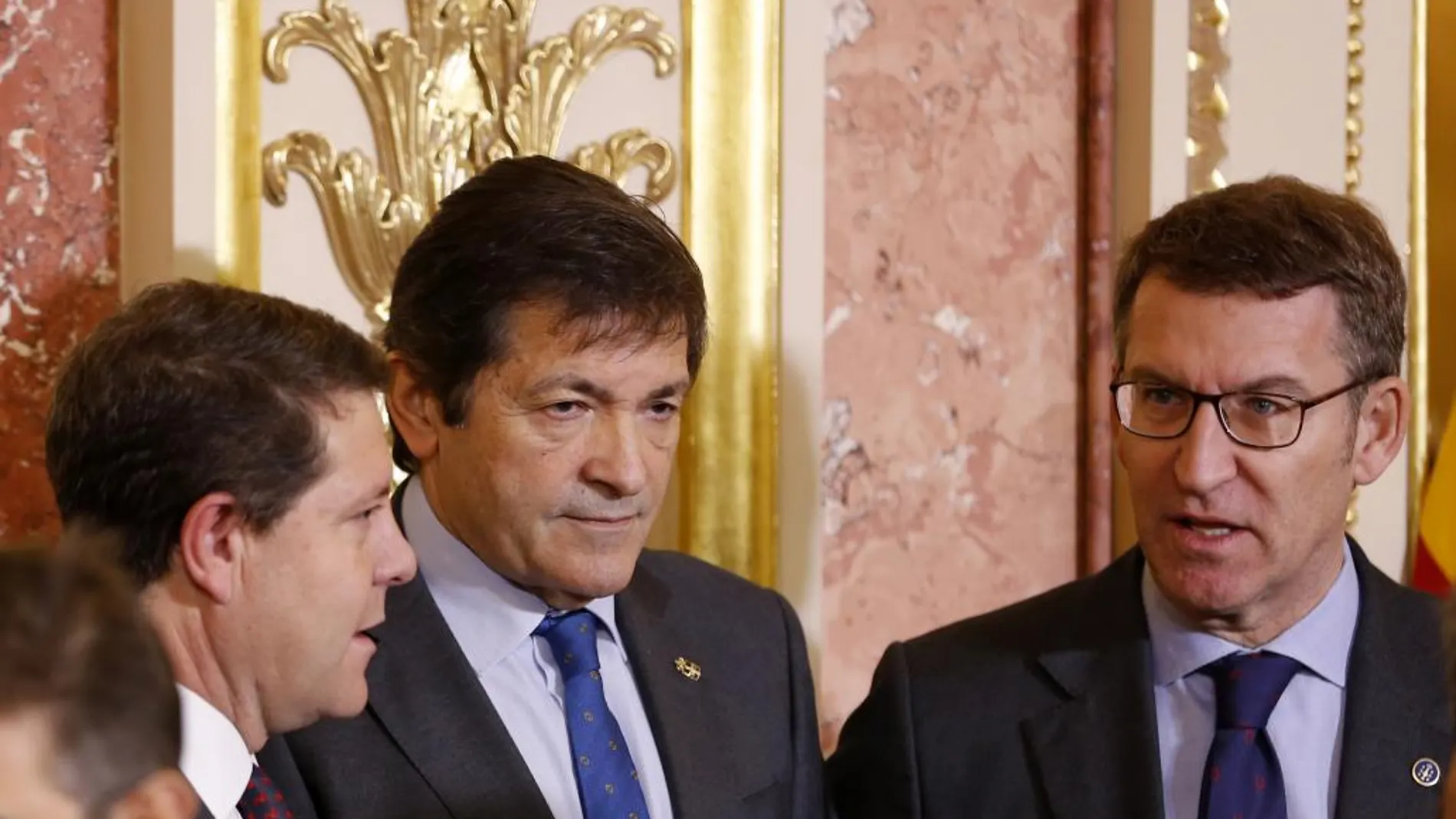 Javier Fernández con Emiliano Garcia Page y Alberto Núñez Feijóo