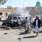 Yemeníes presentes en uno de los ataques aéreos sufridos en la ciudad de Saada