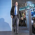 El presidente del Gobierno en funciones, Mariano Rajoy, durante la comparecencia posterior a la reunión del Comité Ejecutivo de junio