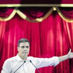 El presidente del Gobierno, Pedro Sánchez, el viernes durante un acto de los socialdemócratas europeos en París