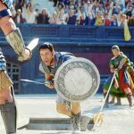 Russell Crowe en su papel de Máximo Décimo Meridio en una de las escenas de «Gladiator»