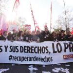 Cabecera de la manifestación en Madrid