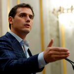 El líder de Ciudadanos, Albert Rivera, ayer en el Congreso de los Diputados