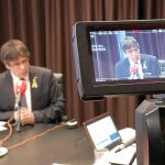 Carles Puigdemont, ayer, durante una entrevista desde Bruselas