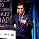 El presidente del gobierno Pedro Sánchez, durante su discurso en el acto "El avance de las mujeres. 40 años de Constitución Española"/ Efe