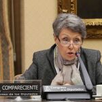 Rosa María Mateo, durante su comparecencia ante la Comisión Mixta del Congreso. EFE/Ballesteros