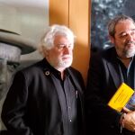 Cristóbal Gabarrón y Carlos Aganzo durante la presentación de “Retablo de Caín”