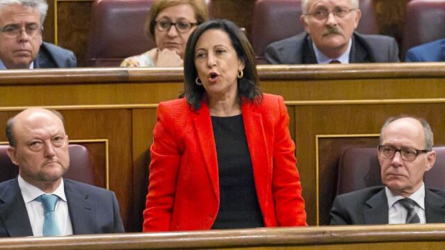 Margarita Robles, durante la votación para la investidura de Rajoy