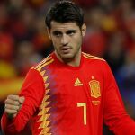Morata celebra su gol.