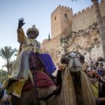 Imagen de archivo del Rey Baltasar al inicio de la cabalgata de Almería