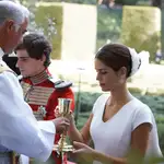 Fernando Fitz James Stuart y Solís con Sofía Palazuelo en el día de su boda en el palacio de Liria, en Madrid