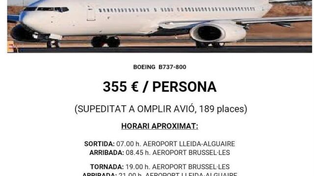 Tour independentista a Bruselas el 7-D por 350 euros