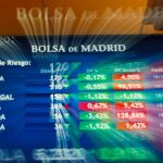 Paneles informativos de la Bolsa de Madrid