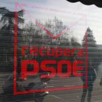 El local alternativo de plataforma RecuperaPSOE en la calle Ferraz