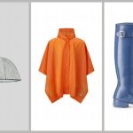 Paraguas burbuja original: 50€; poncho infantil de vinilo original: 95€; bota de agua alta gloss 145€
