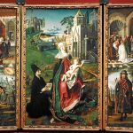 La composición titulada «Tríptico de Montserrat», realizado por Bartolomé Bermejo y el taller de los Osona