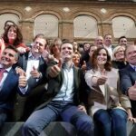 Isabel Díaz Ayuso, junto a Pablo Casado y Pío García Escudero, en la presentación de candidatos del noreste