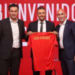 Luis Enrique, junto a Molina y Rubiales el día de su presentación como seleccionador