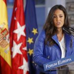 La portavoz del Grupo de Ciudadanos (C's) en el Ayuntamiento de Madrid, Begoña Villacís, durante su intervención en el desayuno informativo del Fórum Europa en el Casino de Madrid.