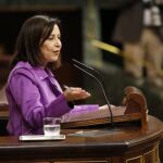 La portavoz del PSOE en el Congreso, Margarita Robles, durante su intervención hoy en la cámara baja