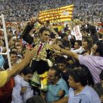 José Tomás sale a hombres en el última corrida celebrada en Barcelona