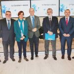 De izda a dhca., Fernando Lamata, Ángel Puente, Mónica García, José Manuel Freire, Eduardo Raboso, Enrique Veloso y Eusebio Azorín