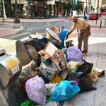 Estado de las calles de Ponferrada durante estos días de huelga