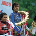 Ángel Nieto tras una de sus victorias